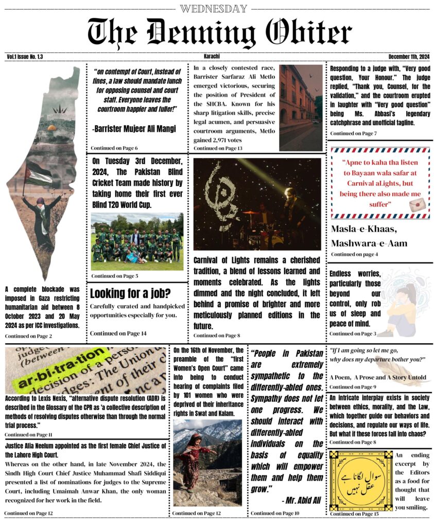 The Denning obiter Vol 1 Issue No. 1.3 page 0001